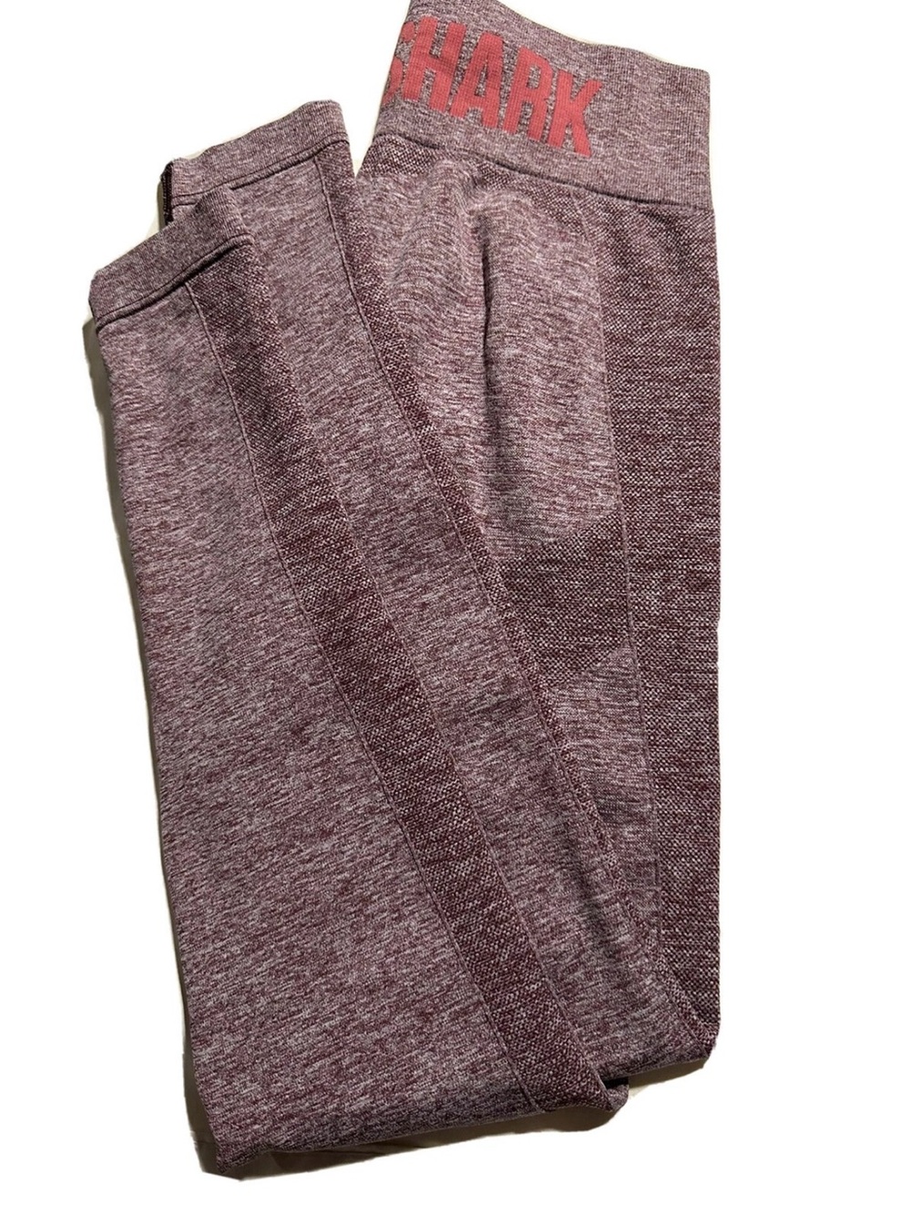 Gymshark Maroon Heather High-Waisted Leggings with Red Logo